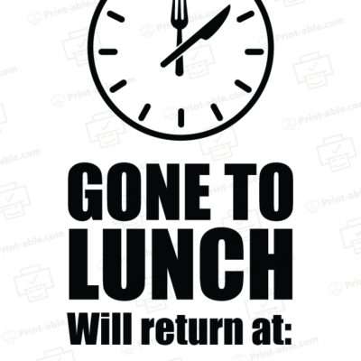Closed for lunch sign printable free download