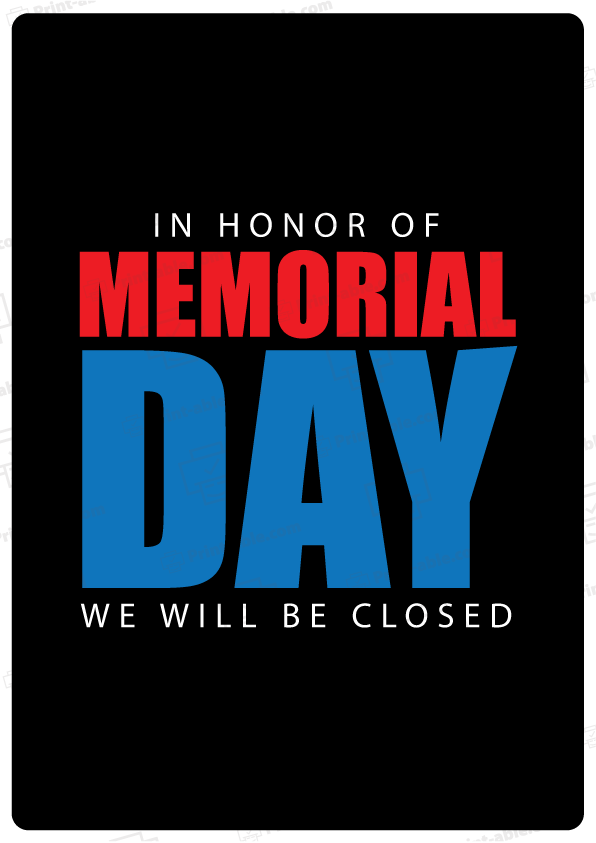 Closed Sign For Memorial Day Free Download