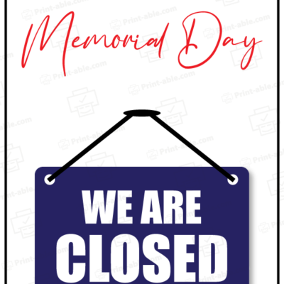 closed sign for memorial day free download