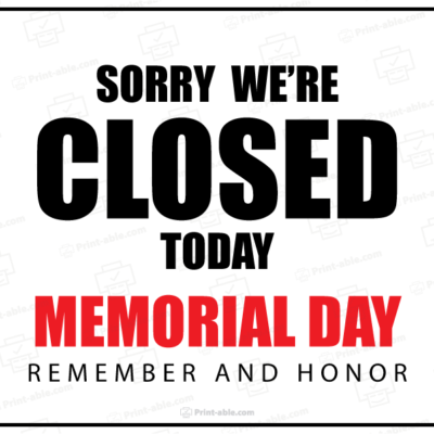 closed sign for memorial day free download