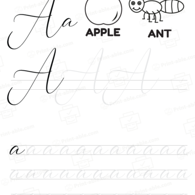 Cursive letter a printable free download