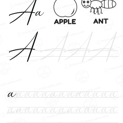 Cursive letter a printable free download