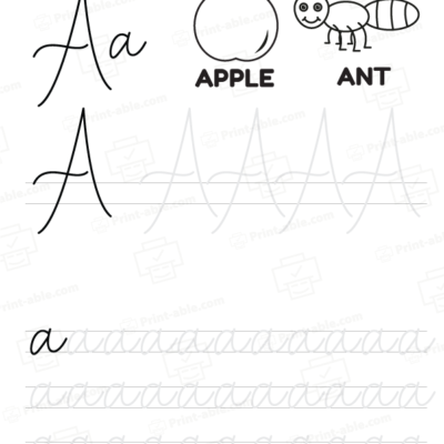 Cursive letter a printable free download