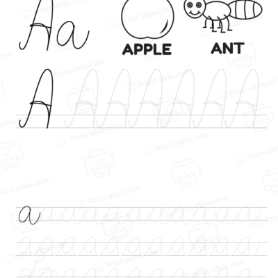 Cursive letter a printable free download
