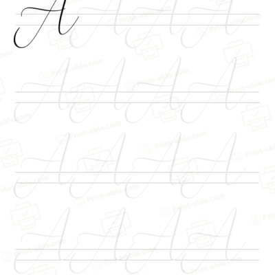 Cursive letter a printable free download