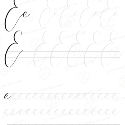 Cursive letter e printable free download