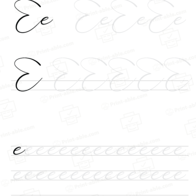 Cursive letter e printable free download