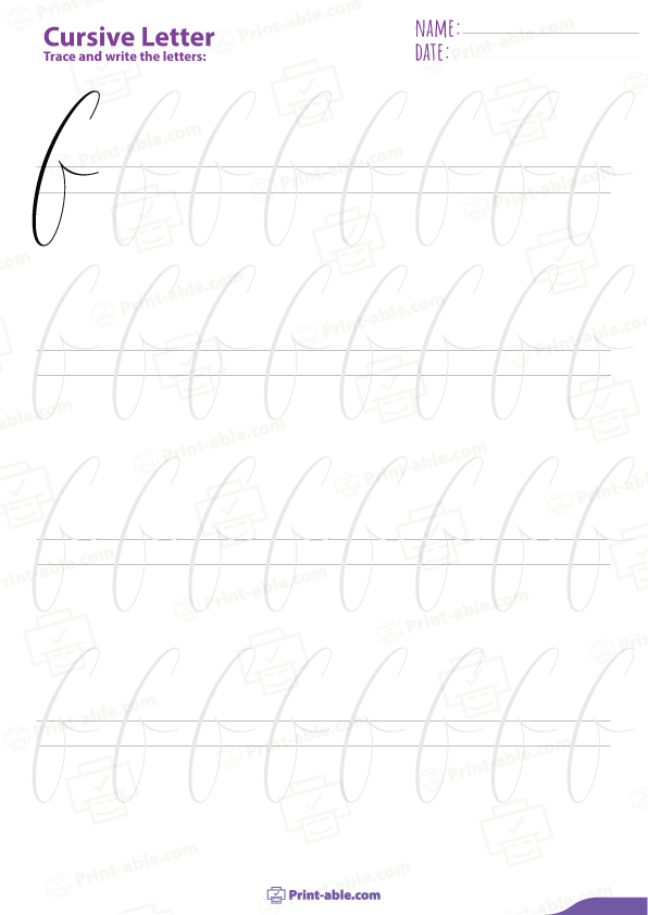 Cursive Letter F Worksheets Printable