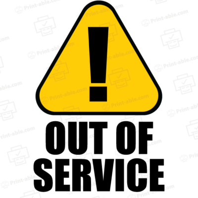Out of service sign printable free download