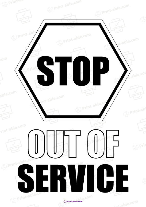 Out of Service Sign Printable Free Download