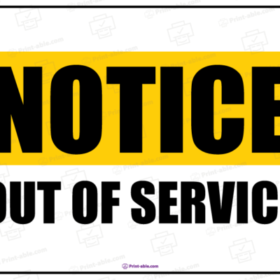 Out of service sign printable free download