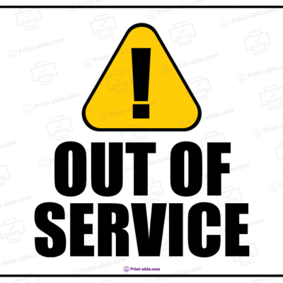 Out of service sign printable free download