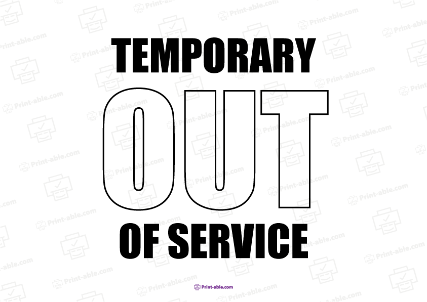 Out of Service Sign Printable Free Download