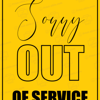 Out of service sign printable free download