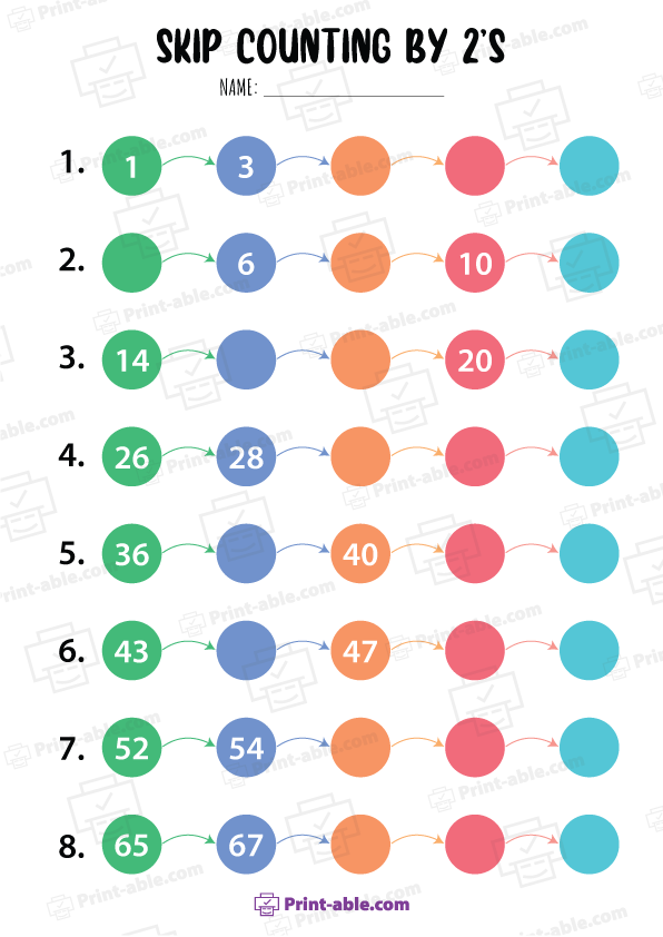 Skip Counting Worksheets Free Download