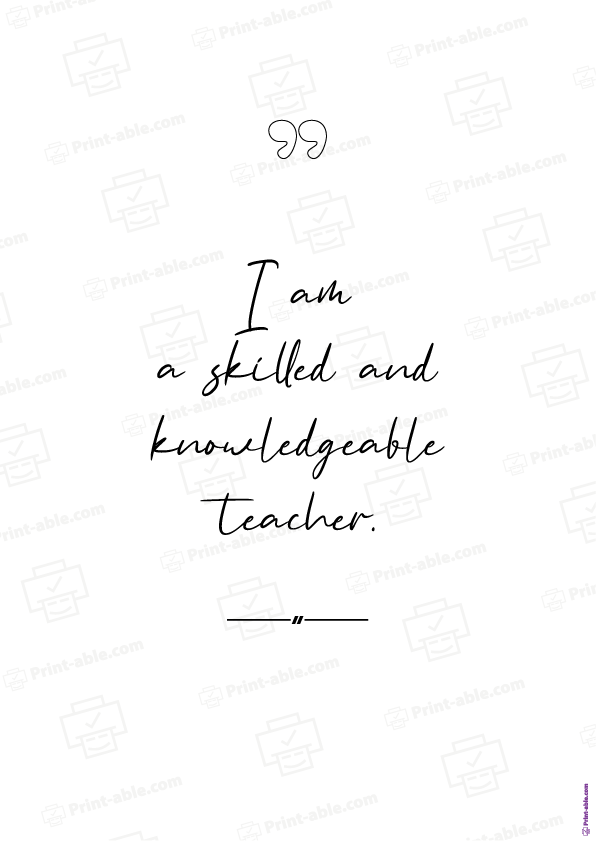 Teacher Affirmation Card Printable