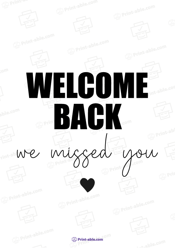 We Missed You Sign Printable Free Download