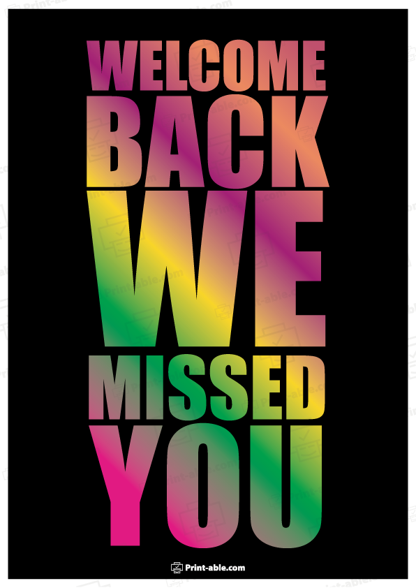 We Missed You Sign Printable Free Download
