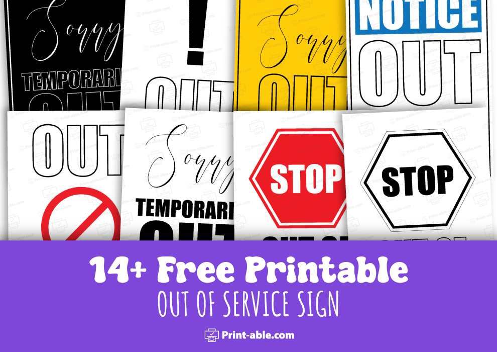 Out of service sign printable free download