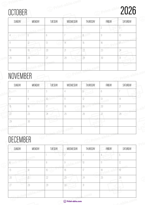 2024 three month calendars printable free download