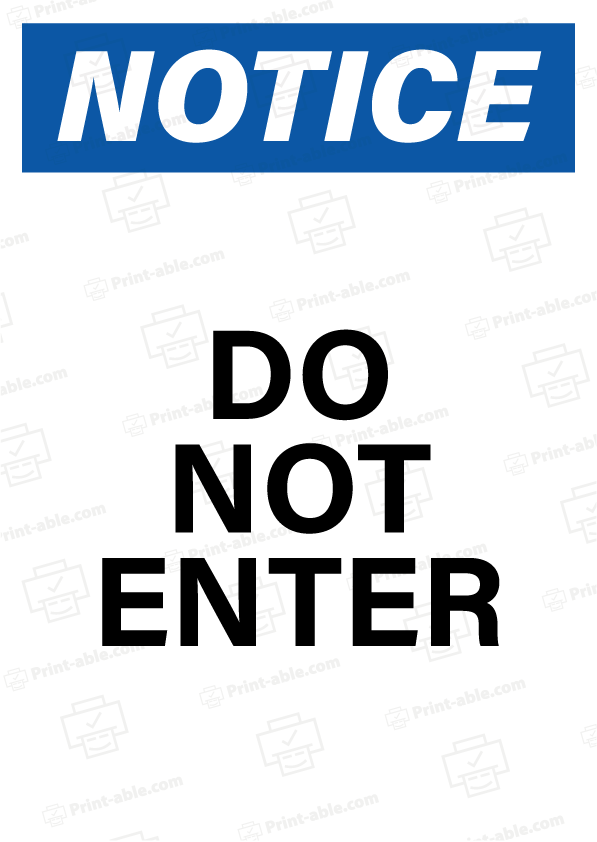 do not enter sign printable free download
