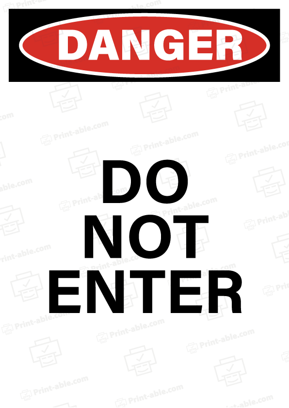 do not enter sign printable free download
