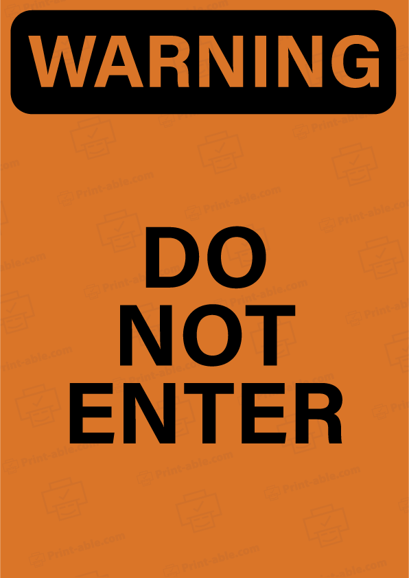do not enter sign printable free download