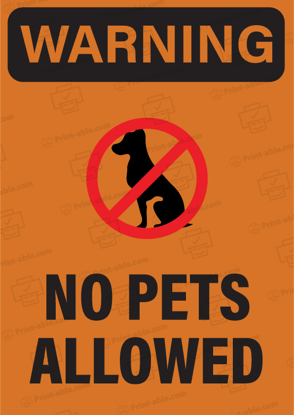 no pets allowed sign printable free download