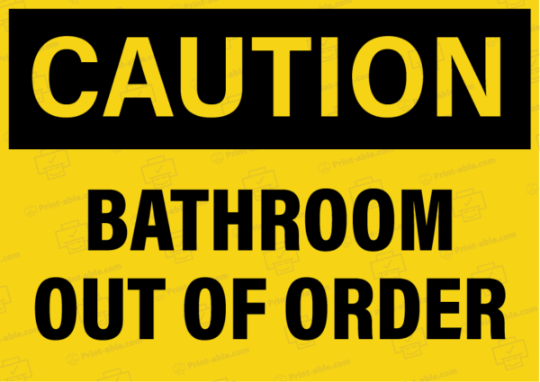 Bathroom Out of Order Printable 3905