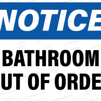 Bathroom Out of Order Printable 3906