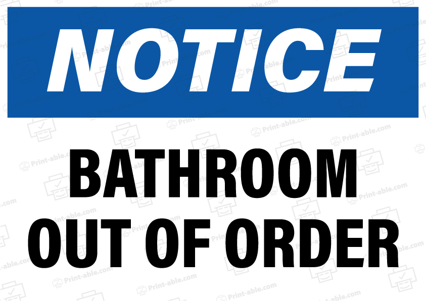 Bathroom Out of Order Printable 3906