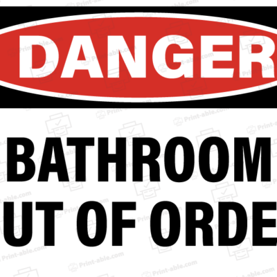 Bathroom Out of Order Printable 3907