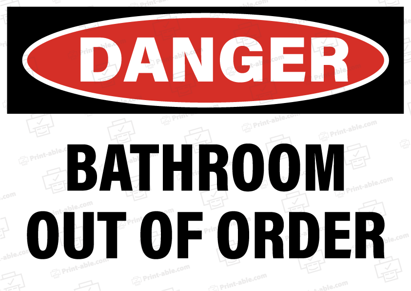 Bathroom Out of Order Printable 3907