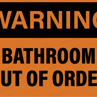 Bathroom Out of Order Printable 3908
