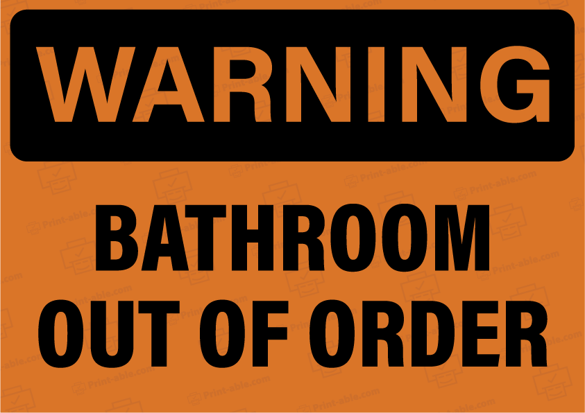 Bathroom Out of Order Printable 3908