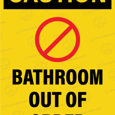 Bathroom Out of Order Printable 3909