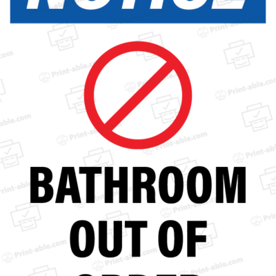 Bathroom Out of Order Printable 3910