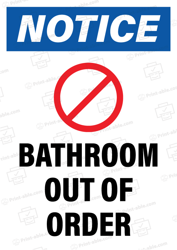 Bathroom Out of Order Printable 3910