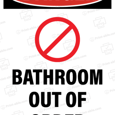 Bathroom Out of Order Printable 3911