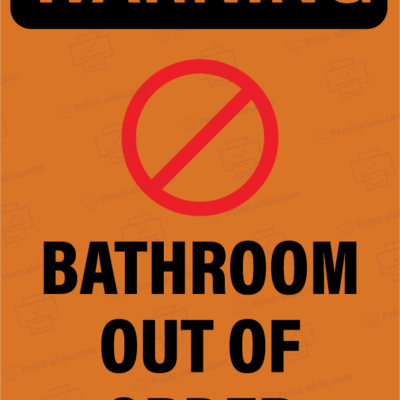 Bathroom Out of Order Printable 3912