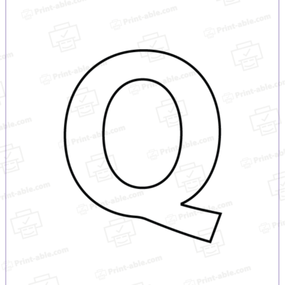 Blank Uppercase Letter Q Printable 2901
