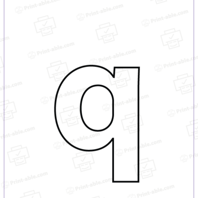 Blank Lowercase Letter Q Printable 2902
