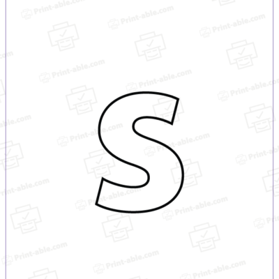 Blank Lowercase Letter S Printable 2916