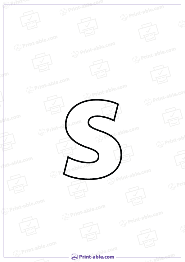 Blank Lowercase Letter S Printable 2916