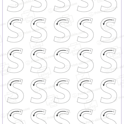 Letter S Uppercase Tracing Worksheet 2919