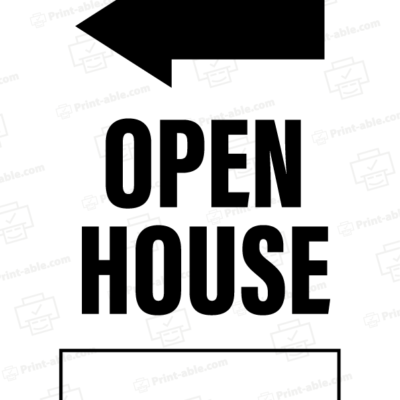 Open House Sign Printable 3914