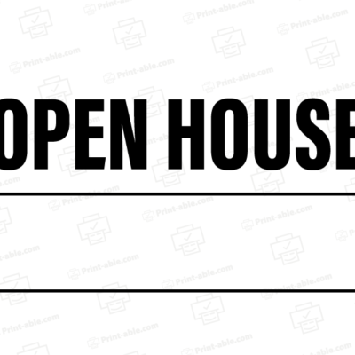 Open House Sign Printable 3915