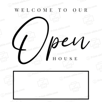 Open House Sign Printable 3917