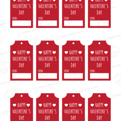 Valentine's Tag Printable 3904