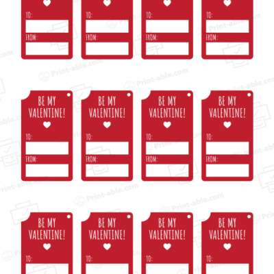 Valentine's Tag Printable 3907